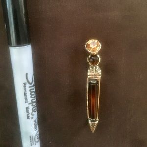 Tortoise, Gold, Faux Citrine Brooch Pin (Costume)